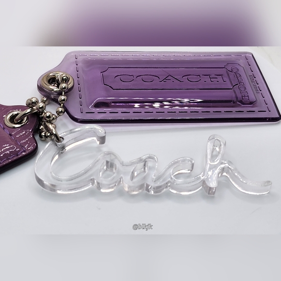 Coach Poppy Three Hangtag/Charm Set *Purple/Silver* EUC - Picture 12 of 13